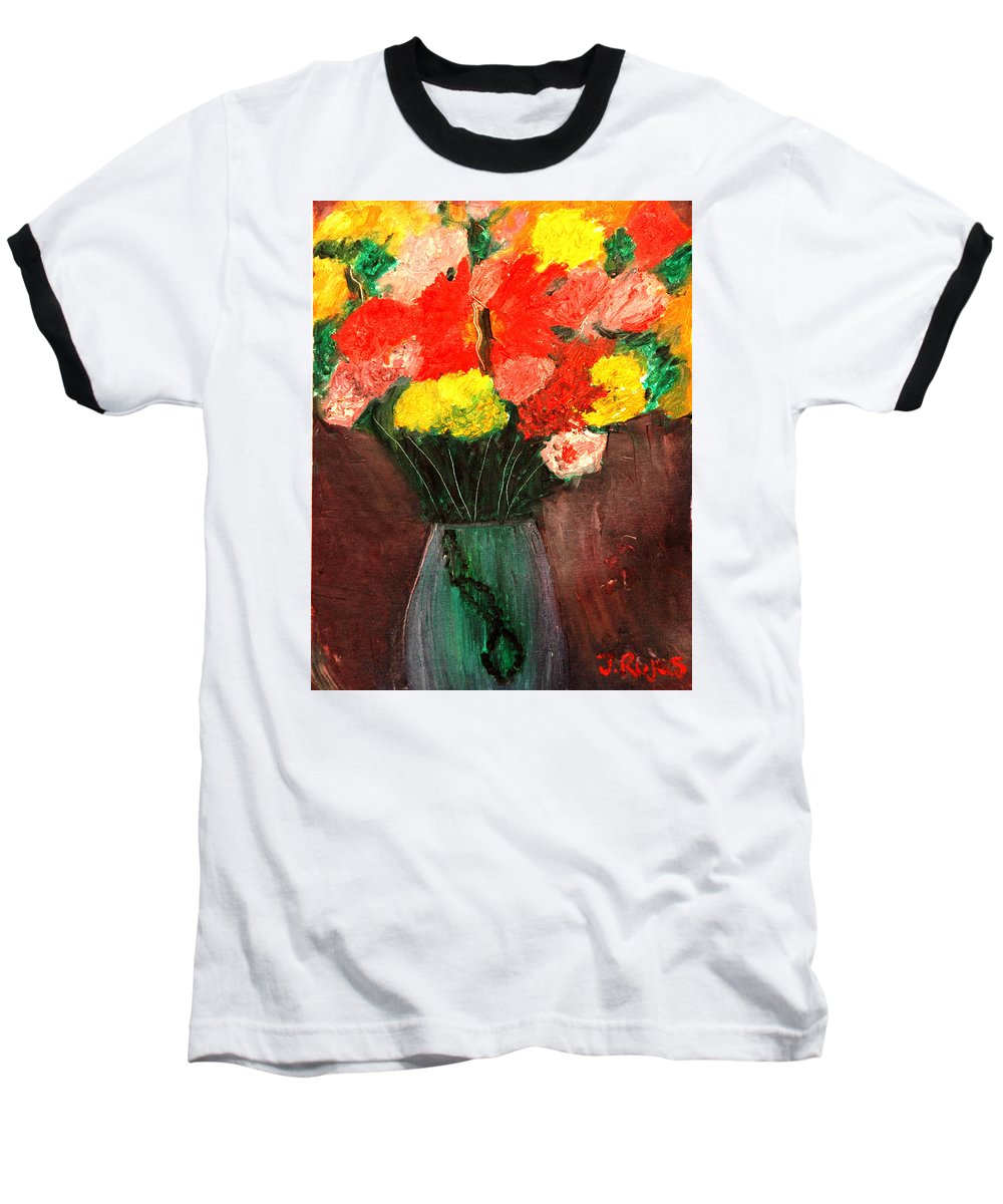 Flowers Still Life - Baseball T-Shirt