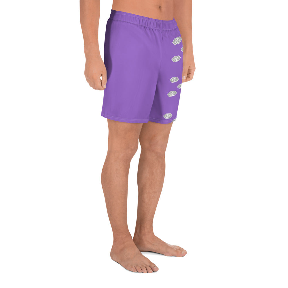Mark Savior Iconic Logos Purp Men's Athletic Long Shorts