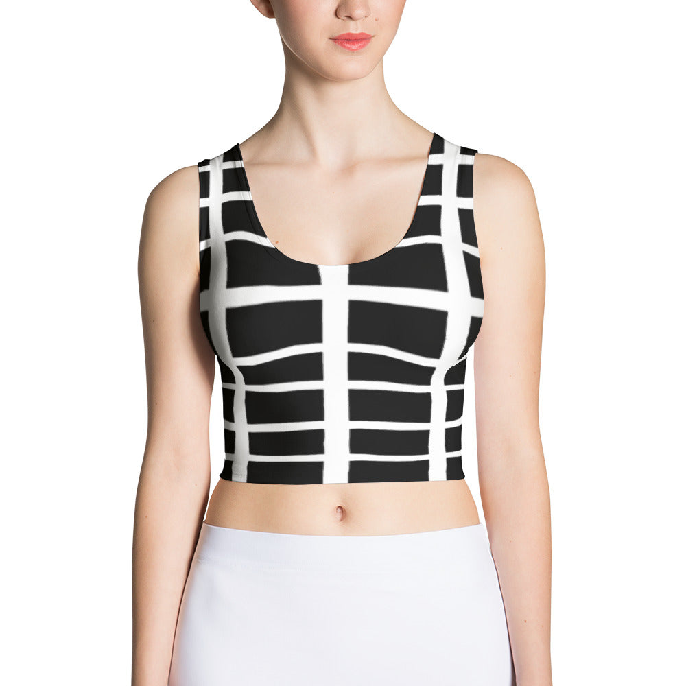 Nothing But Chaos Women's Black Striped Crop Top